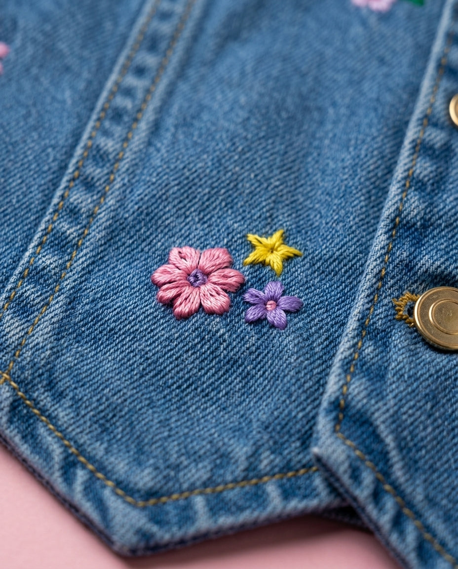 Conjunto jeans Florzinhas - Aurora