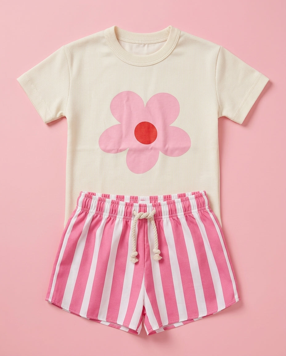 Conjunto Flor rosa - Isabella