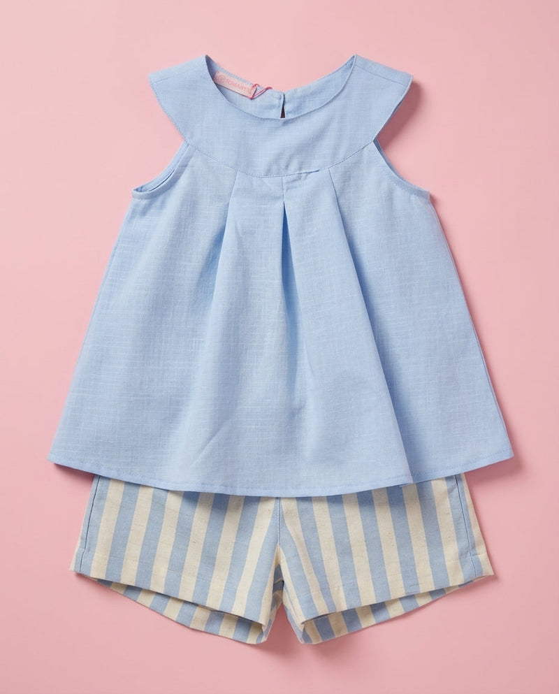 Conjunto Azul listrado - Luiza