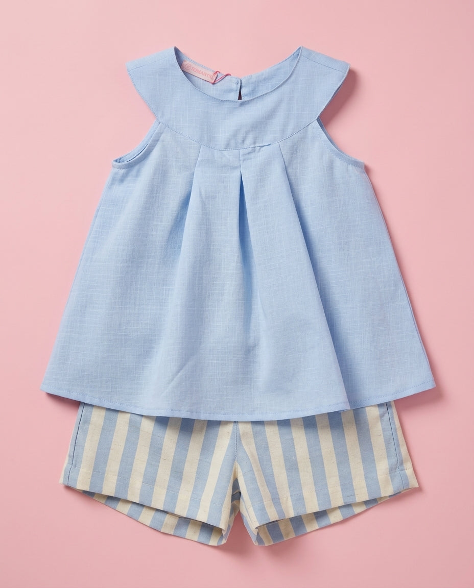 Conjunto Azul listrado - Luiza