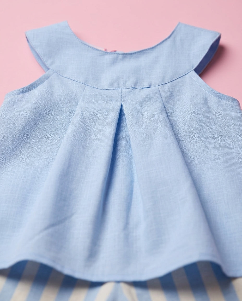 Conjunto Azul listrado - Luiza