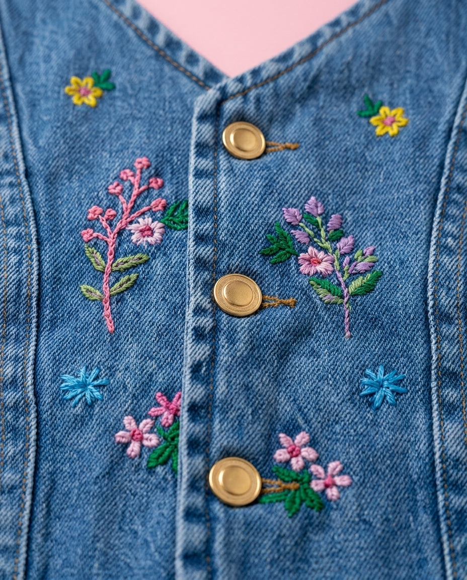 Conjunto jeans Florzinhas - Aurora