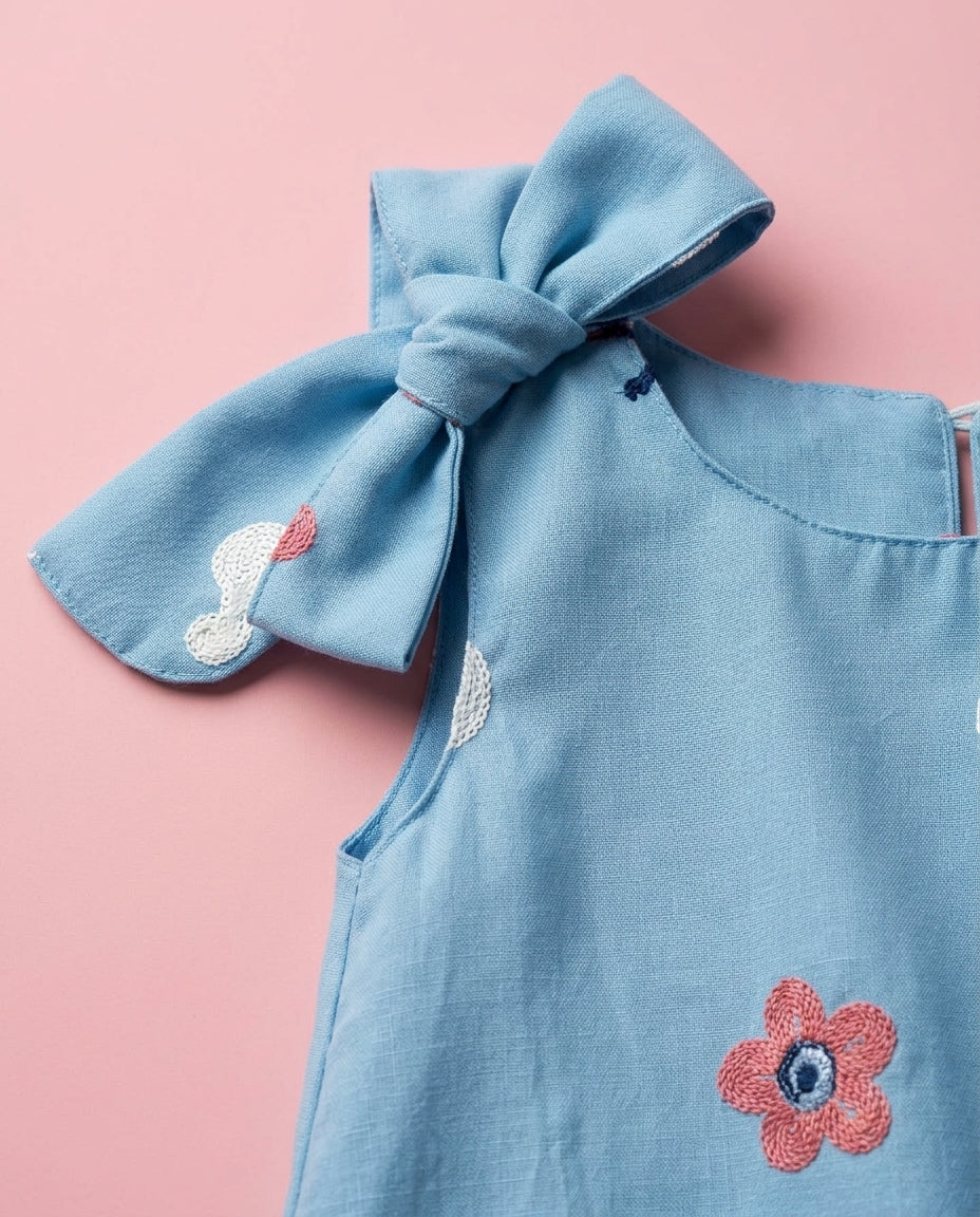 Vestido Azul babadinho - Catarina